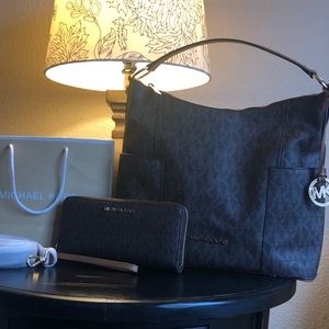 Michael Kors purse with matching wallet.